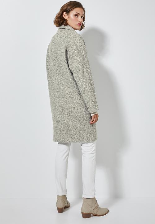 Superbalist - Unlined oversized coat - grey & cream 