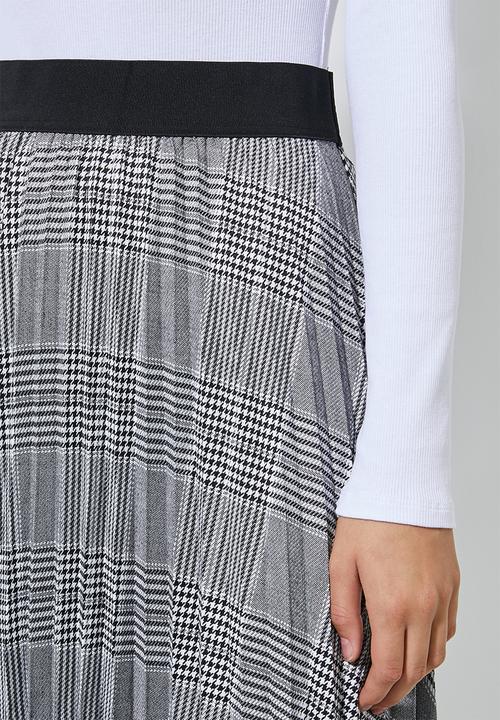 Superbalist - Pleated skirt - black & white 
