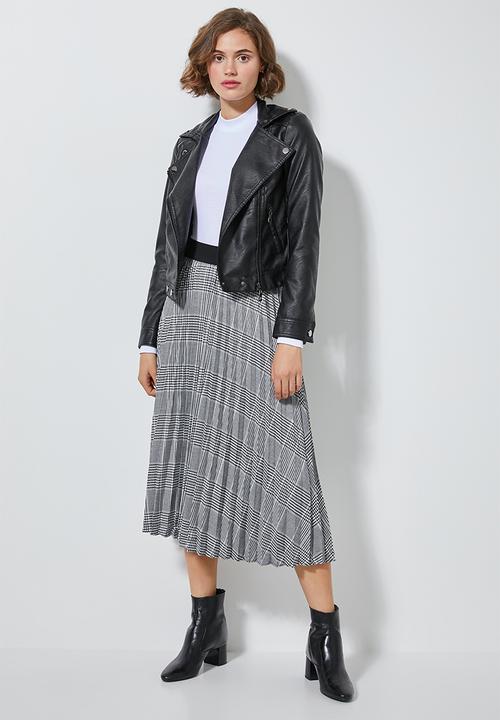 Superbalist - Pleated skirt - black & white 