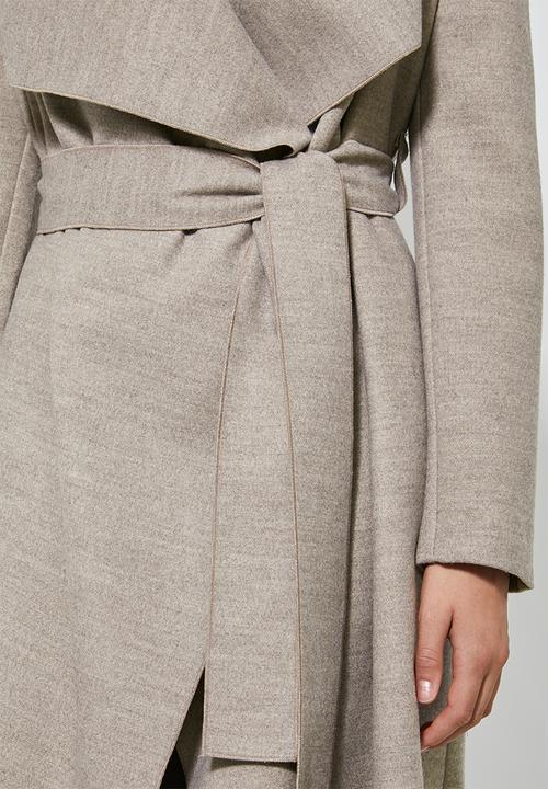 Superbalist - Unlined wrap melton coat - taupe 