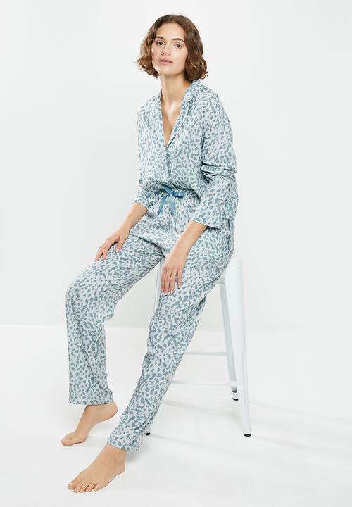 Superbalist - Sleep shirt & pants set - blue
