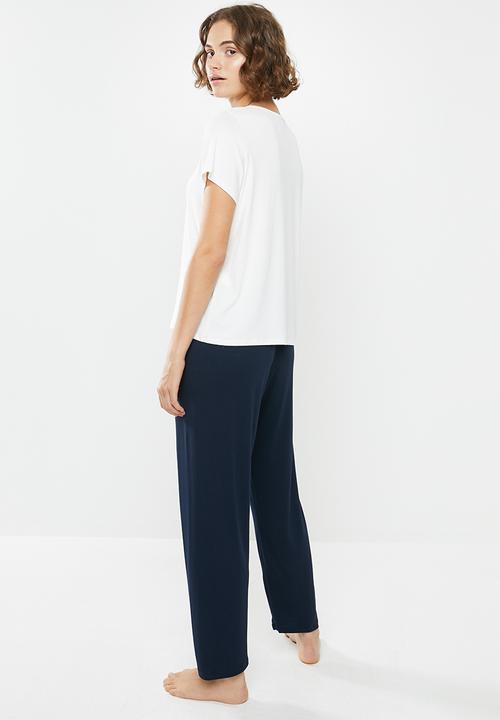 Superbalist - Sleep tee & pants set - navy & white 