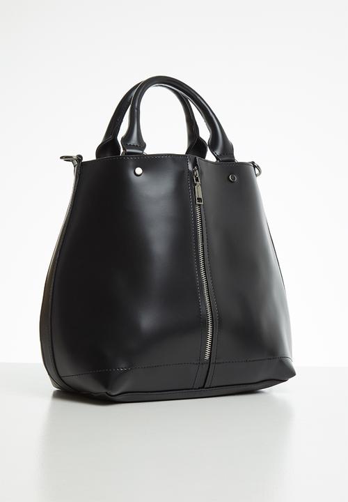 Superbalist - Zip detail tote - black