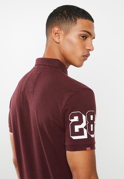 Superdry. - Superstate shadow polo - burgundy