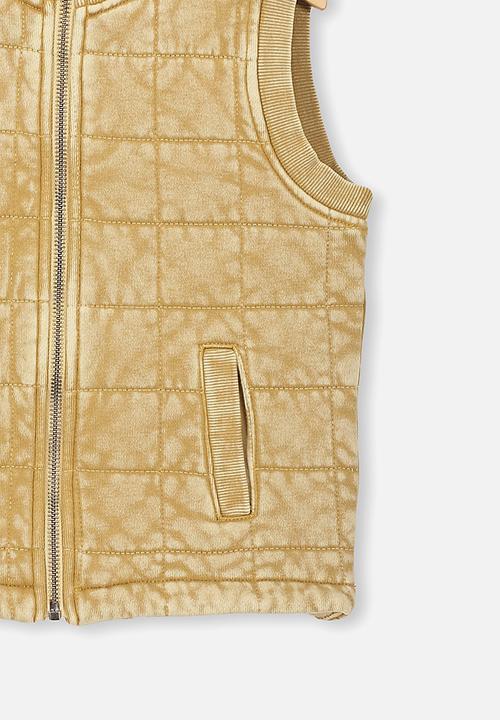 Cotton On - Quilted bomber vest - sand dune