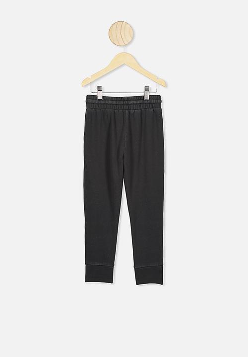 Cotton On - Moto trackpant - black wash moto