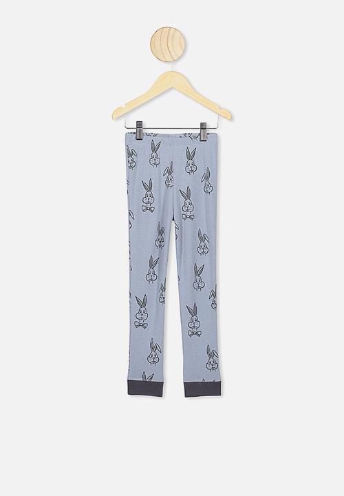 Cotton On - Jack boys long sleeve waffle pyjama set - rain cloud