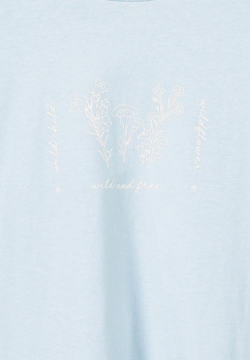 Free by Cotton On - Girls long sleeve tee - blue wild & free