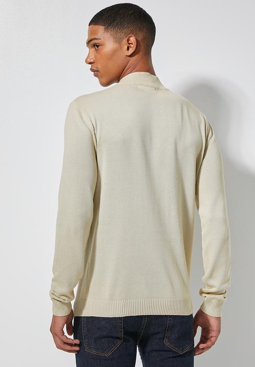 Superbalist - Slim fit high neck knit - stone