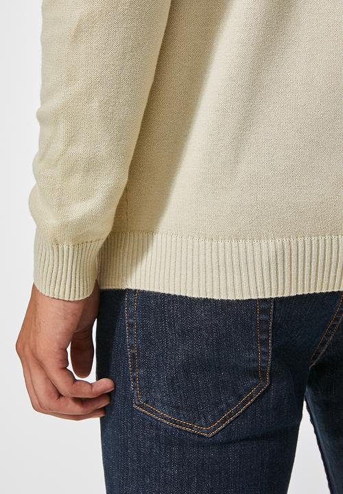 Superbalist - Slim fit high neck knit - stone