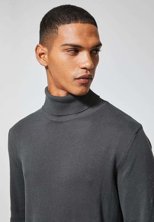 Superbalist - Premium slim fit roll neck knit - charcoal