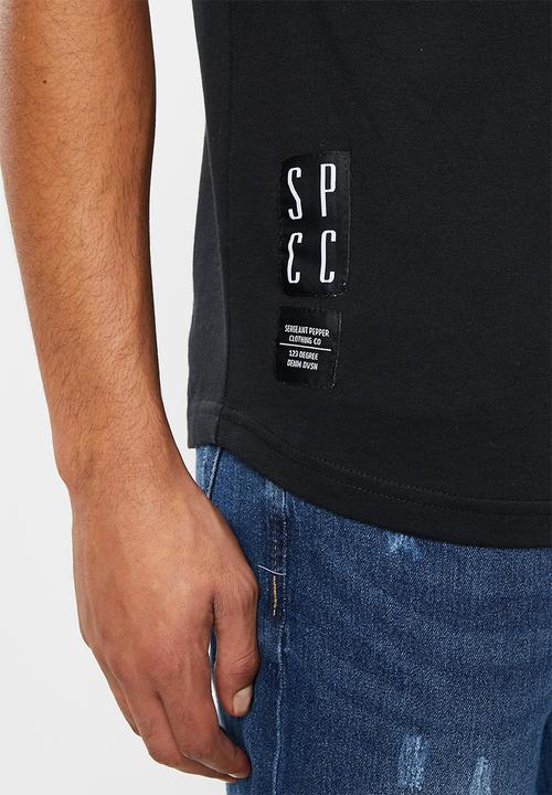 S.P.C.C - Kapital scooped hem logo tee - black