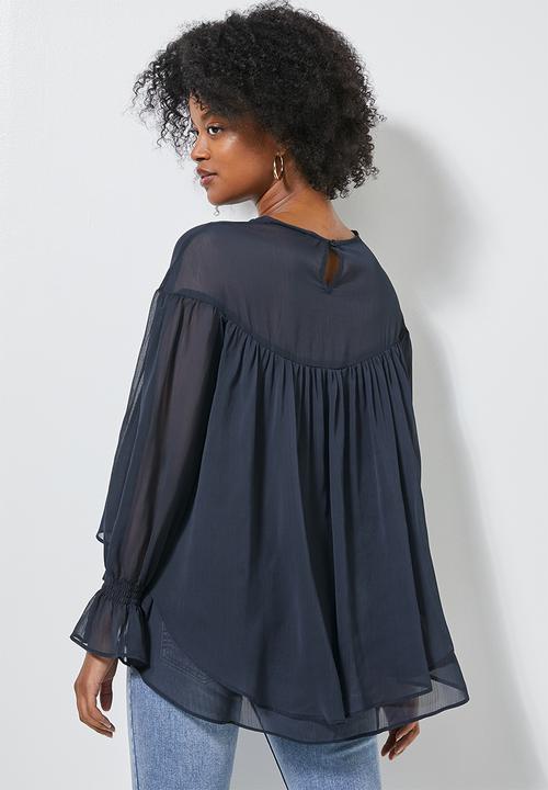 Superbalist - Double layer hi lo blouse - navy
