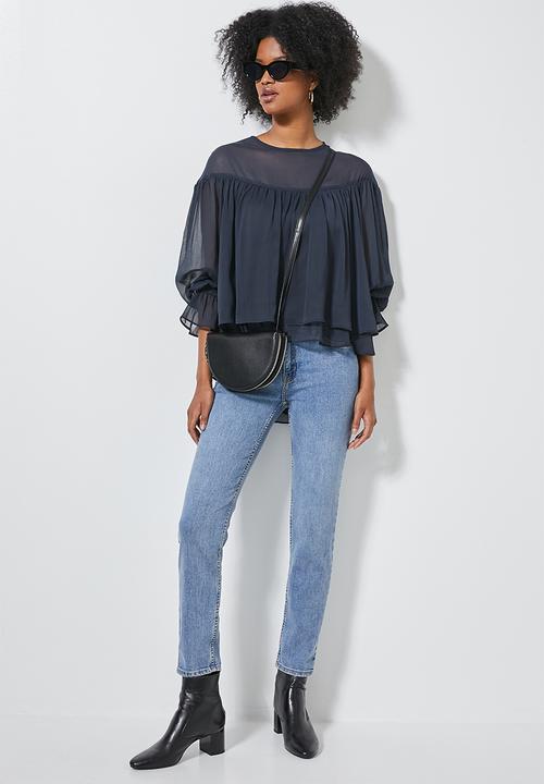 Superbalist - Double layer hi lo blouse - navy