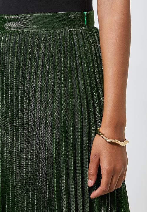 Superbalist - Metallic pleated skirt - green