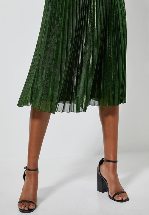 Superbalist - Metallic pleated skirt - green