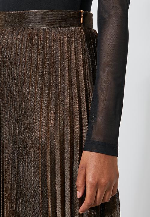 Superbalist - Metallic pleated skirt - bronze