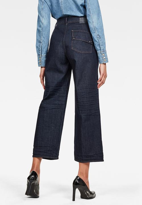 G-STAR - Eyevi high waist wide leg ankle - dark blue 