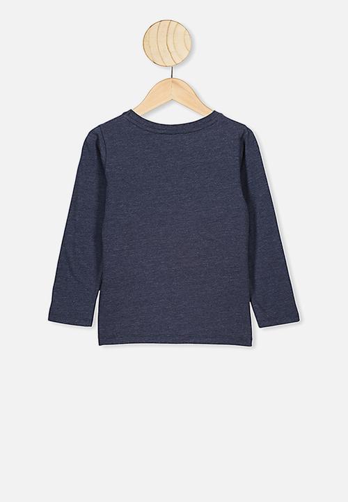 Cotton On - Stevie embellished tee - Indian ink marle/fluffy bunny tail