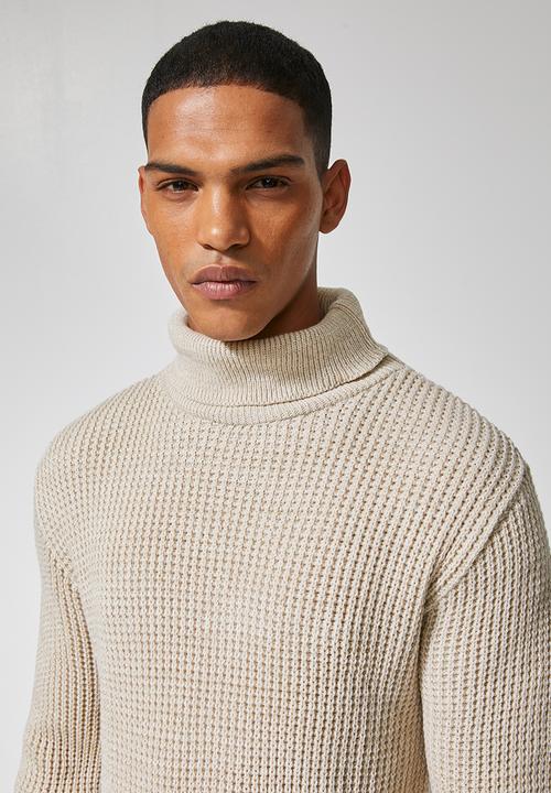Superbalist - Chunky textured roll neck knit - neutral