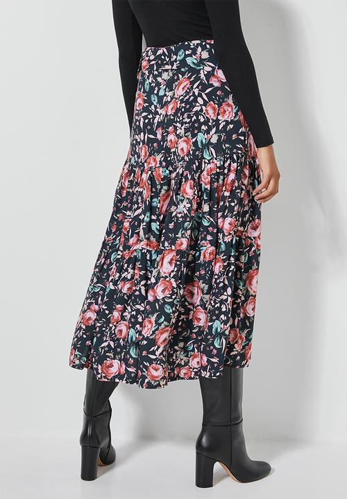 Superbalist - Tiered midi skirt - multi
