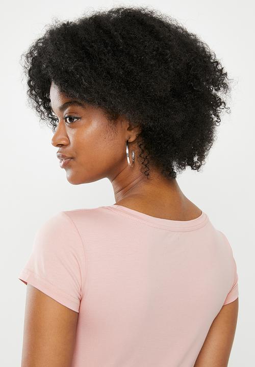 SISSY BOY - Logo crest and bling combo tee - pink