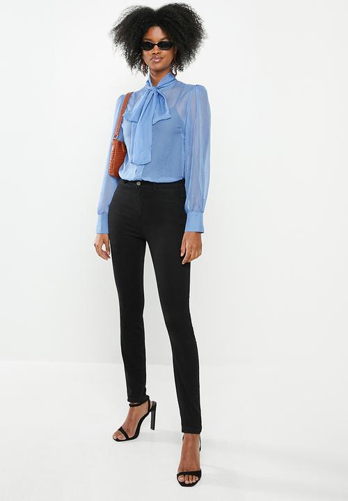 Glamorous - Kitty bow blouse - blue