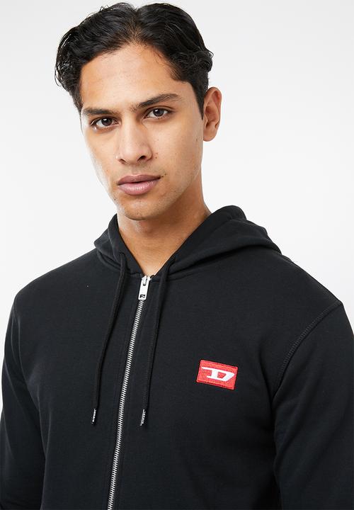 Diesel  - Brandon zip through sweat hoodie - black
