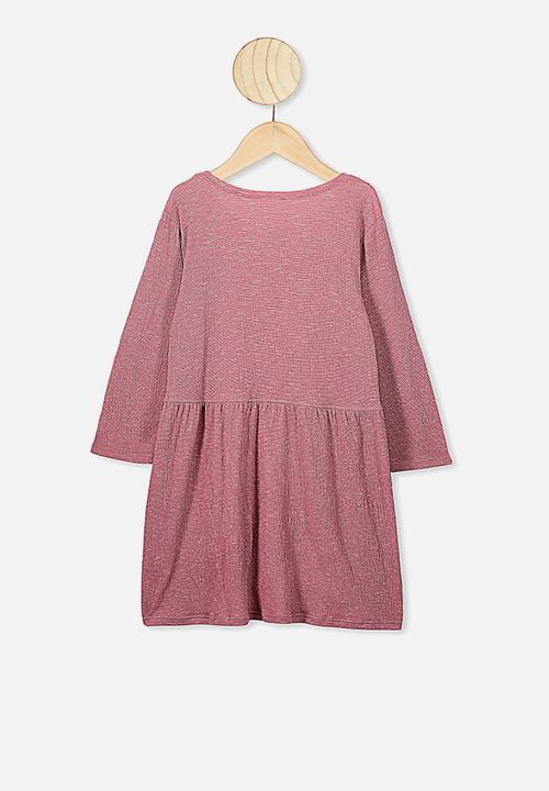 Cotton On - Freya long sleeve dress - pink 