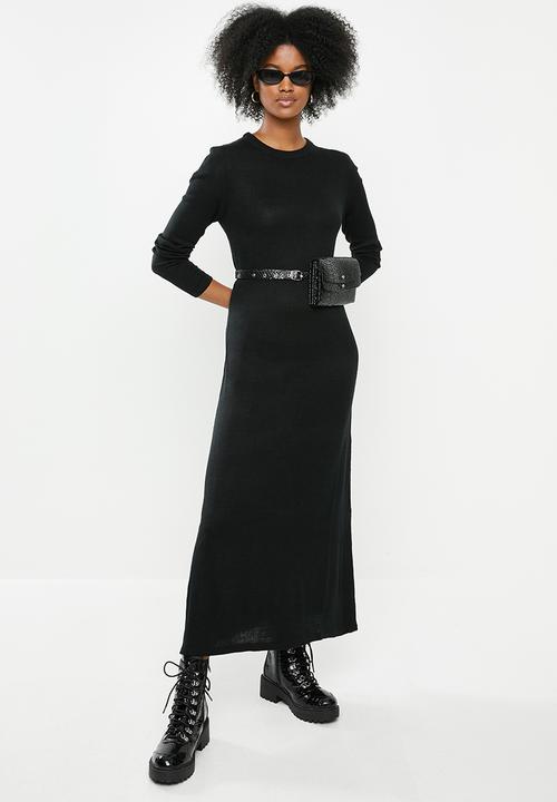 Brave Soul - Knitted maxi dress - black