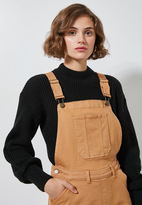 Superbalist - Tapered leg dungaree - tan