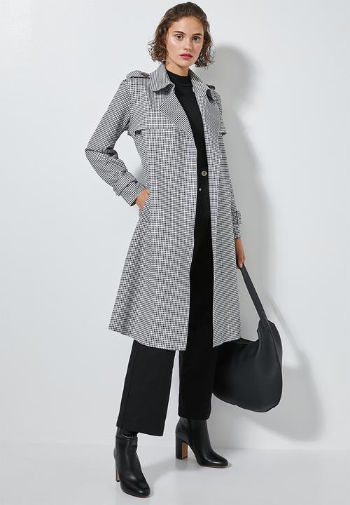 Superbalist - Unlined trench coat - black & white