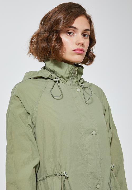 Superbalist - Longer length waterproof anorak - green