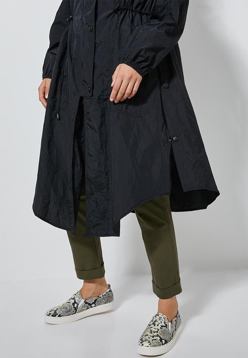 Superbalist - Longer length waterproof anorak - black
