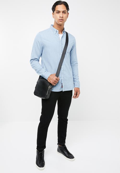 Superdry. - Classic twill long sleeve shirt - blue