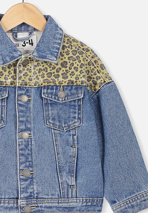 Cotton On - Emmy spliced trucker jacket - blue