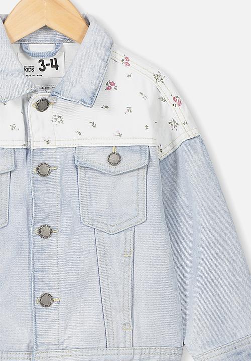 Cotton On - Emmy spliced trucker jacket - blue