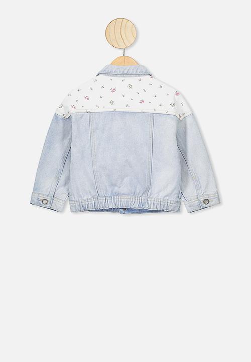 Cotton On - Emmy spliced trucker jacket - blue