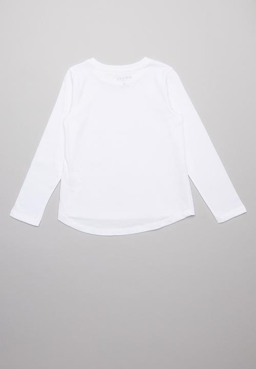 GUESS - Long sleeve cassy script tee - white