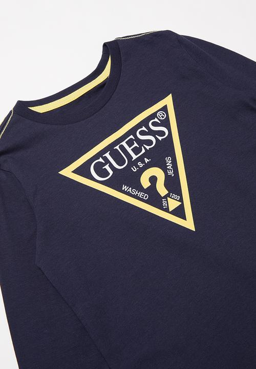 GUESS - Long sleeve guess triangle core tee - navy