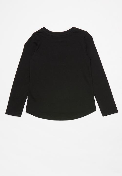GUESS - Long sleeve cassy script tee - black