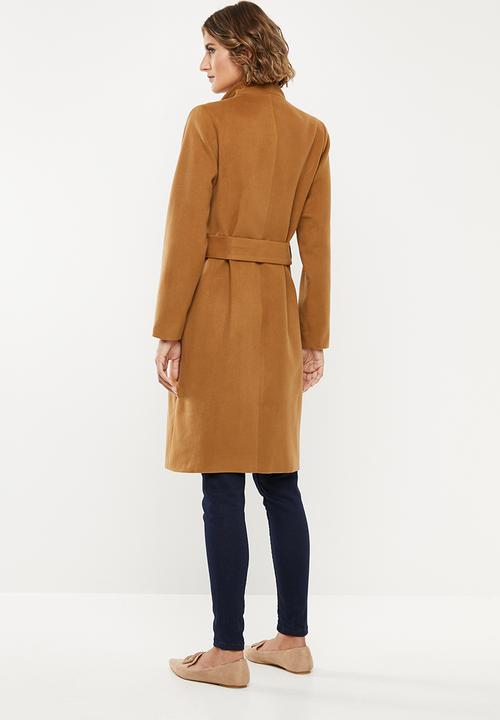 edit - Funnel neck coat - brown 