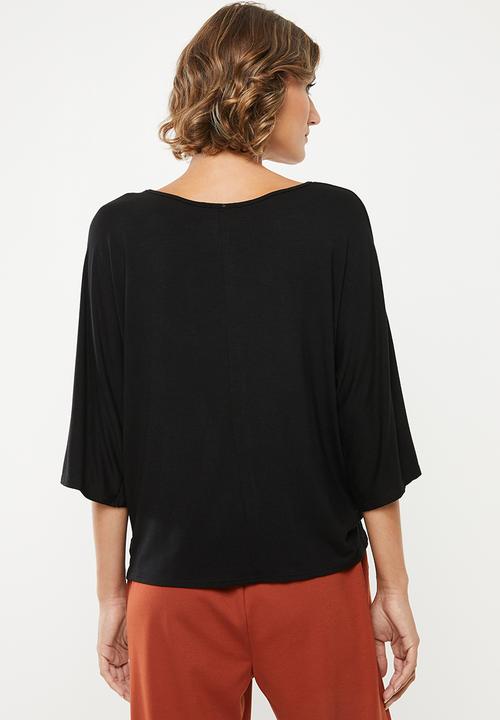 edit - Wide sleeve tee - black