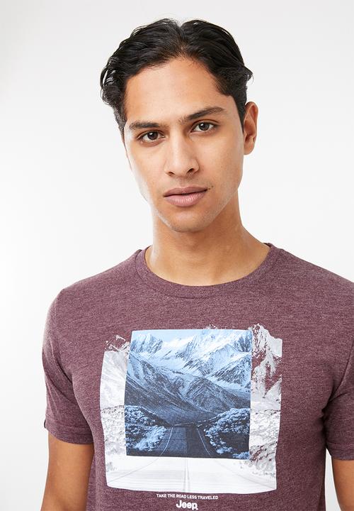JEEP - Photo short sleeve tee - fig melange