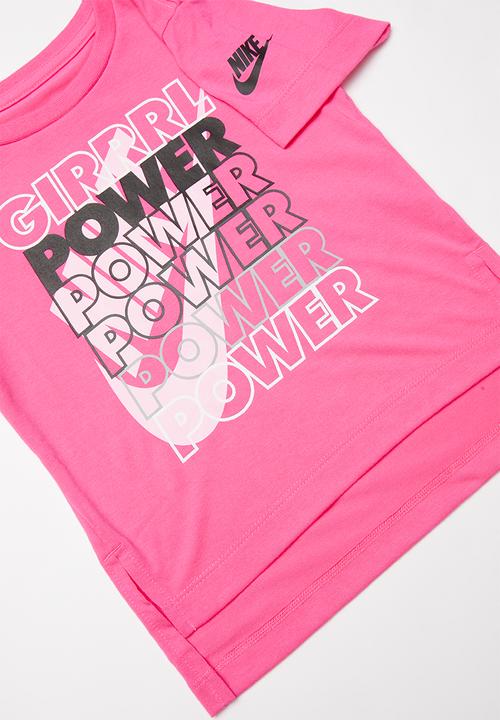 Nike - Nike girl power short sleeve scoop tee - pink 