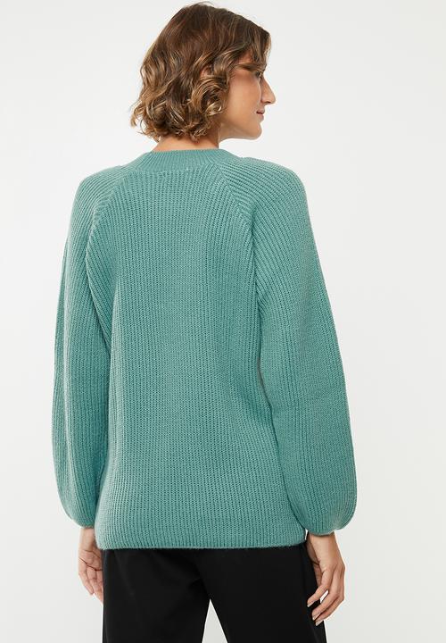 edit - Raglan rib jumper - green