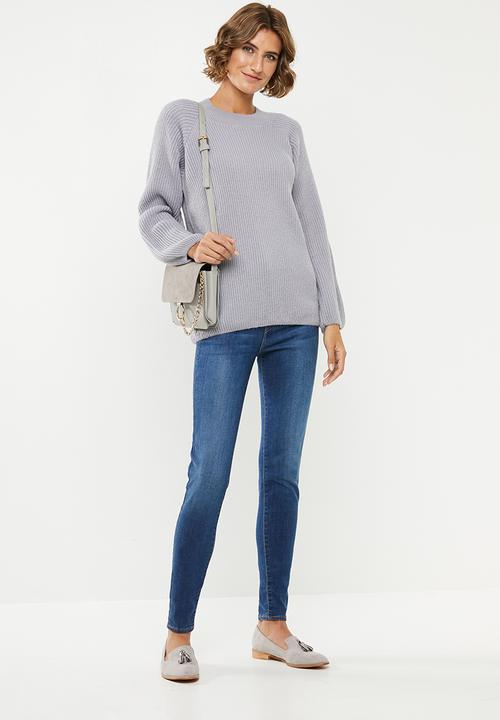 edit - Raglan rib jumper - grey