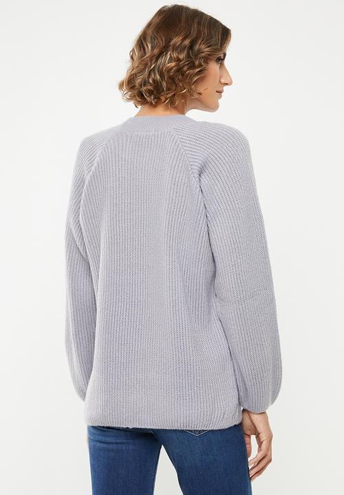 edit - Raglan rib jumper - grey
