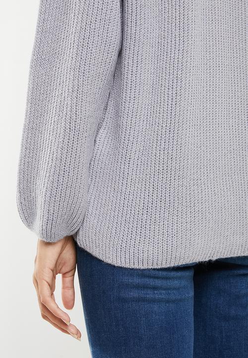 edit - Raglan rib jumper - grey