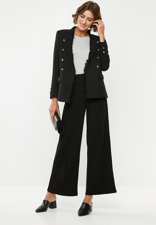 edit - Textured wide leg - black